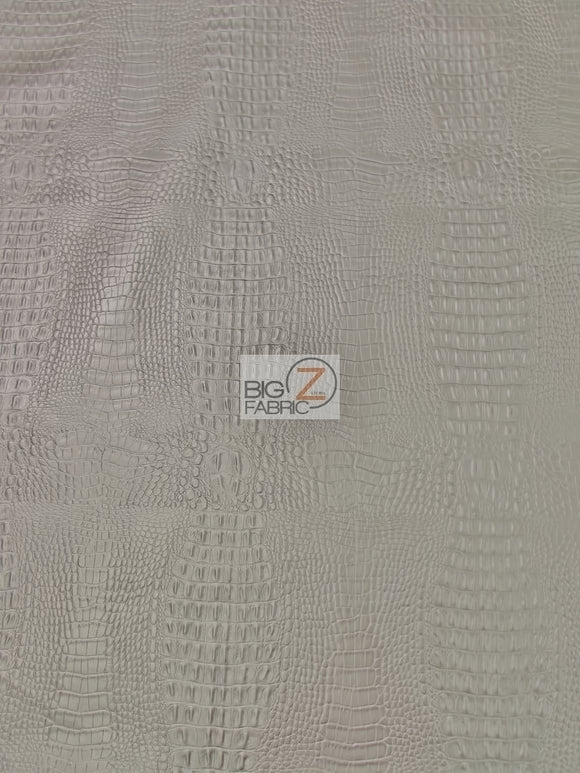 Alligator Embossed Vinyl Faux Leather Pleather Fabric / Charcoal / By The Roll - 30 Yards