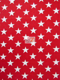 American Stars Poly Cotton Fabric / Red / 50 Yard Bolt
