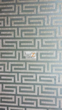 Abstract Trillium Maze Upholstery Fabric / Sage / Sold By The Yard