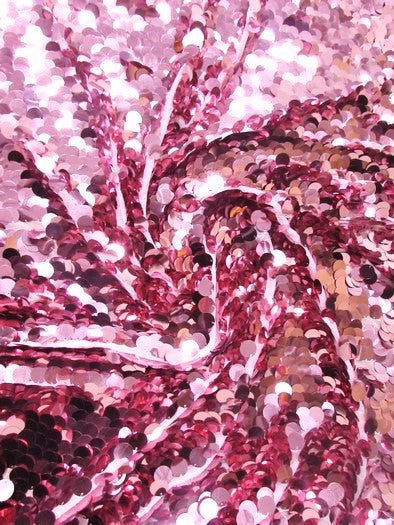 Big Dot Sequin Hologram Mesh Fabric / Shiny Dusty Rose / Sold By The Yard/Lure Closeout!!!-1