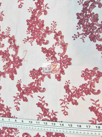 Belle Floral Sequins Lace Fabric / Yellow / Sold By The Yard - 0