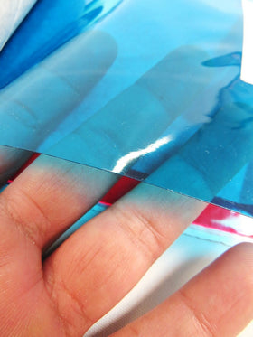 Turquoise (12 Gauge) Tinted Plastic Vinyl Fabric / Sold By The Yard - 0