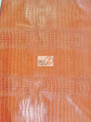 Big Nile Crocodile Faux Fake Leather Vinyl Fabric / Crush Orange / By The Roll - 30 Yards-1