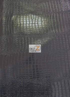 Death Black Big Nile Crocodile Vinyl Fabric / Sold By The Yard