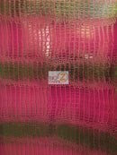 Big Nile Crocodile Faux Fake Leather Vinyl Fabric / Glossy Dragon Purple / By The Roll - 30 Yards-1