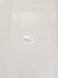 Big Nile Crocodile Faux Fake Leather Vinyl Fabric / Pearl White / By The Roll - 30 Yards