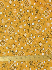 Poly Cotton Printed Fabric Paisley Bandana / Sold By The Yard