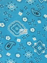 Poly Cotton Printed Fabric Paisley Bandana / Sold By The Yard