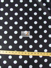 Poly Cotton Printed Fabric Big Polka Dots / Black/White Dots / Sold By The Yard