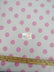 Poly Cotton Printed Fabric Big Polka Dots / White/Light Pink Dots / Sold By The Yard