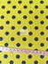 Poly Cotton Printed Fabric Big Polka Dots / Yellow/Black Dots / Sold By The Yard