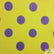 Poly Cotton Printed Fabric Big Polka Dots / Yellow/Purple Dots / Sold By The Yard