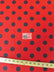 Poly Cotton Printed Fabric Big Polka Dots / Red/Black Dots / 50 Yard Bolt