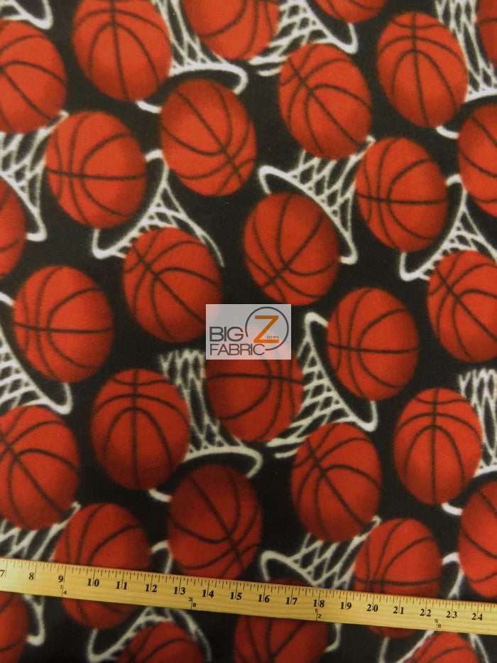 Fleece Printed Fabric Sports Basketball / Hoops / Sold By The Yard