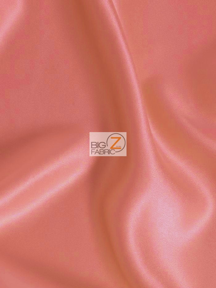 Solid Crepe Back Satin Fabric / Coral / Sold By The Yard