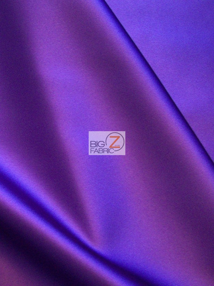 Solid Crepe Back Satin Fabric / Purple / Sold By The Yard