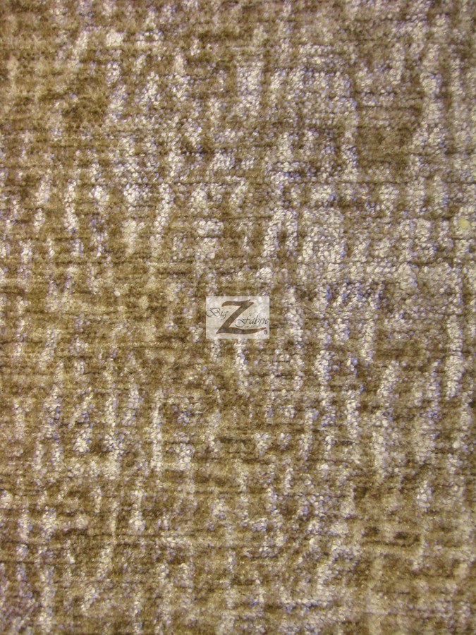 Crushed Chenille Everest Fabric / Sand / Sold By The Yard
