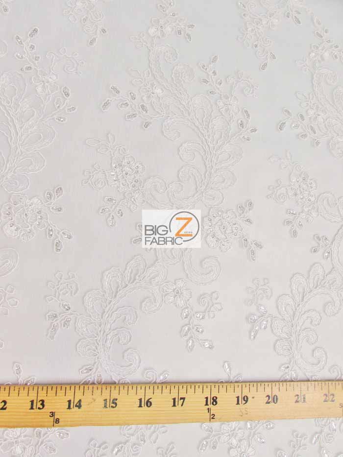 Cinderella Floral Sequins Lace Fabric / Gold / Sold By The Yard (SECOND QUALITY GOODS)