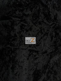 Crushed Flocking Upholstery Velvet Fabric / Black / 50 Yard Roll