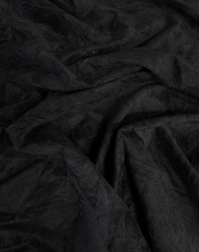 Crush Flocking Upholstery Velour Velvet Fabric / Black / Sold By The Yard