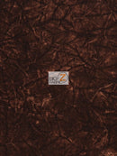 Crushed Flocking Upholstery Velvet Fabric / Brown / 40 Yard Roll-1