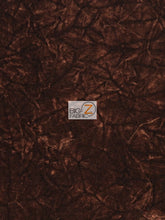 Crushed Flocking Upholstery Velvet Fabric / Brown / 50 Yard Roll