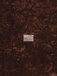 Crushed Flocking Upholstery Velvet Fabric / Brown / 50 Yard Roll