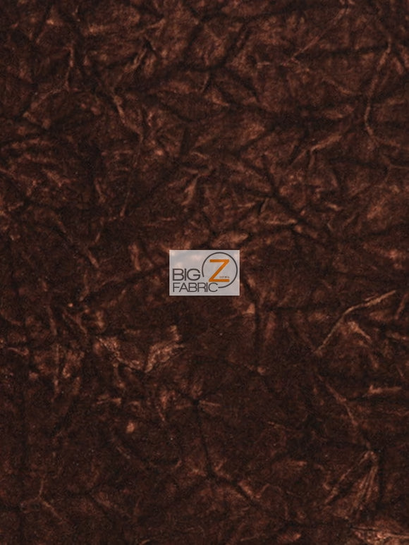 Crushed Flocking Upholstery Velvet Fabric / Brown / 40 Yard Roll