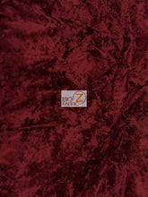 Crushed Flocking Upholstery Velvet Fabric / Burgundy / 50 Yard Roll