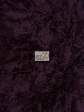 Crushed Flocking Upholstery Velvet Fabric / Dark Purple / 50 Yard Roll