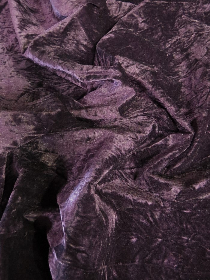 Crush Flocking Upholstery Velour Velvet Fabric / Dark Purple / Sold By The Yard
