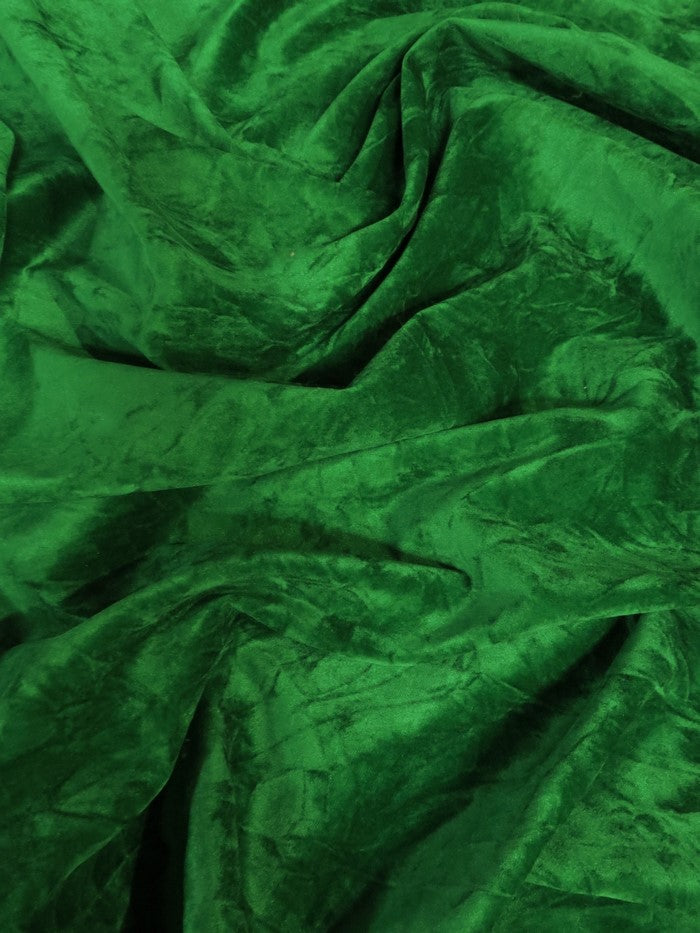 Crush Flocking Upholstery Velour Velvet Fabric / Emerald Green / Sold By The Yard