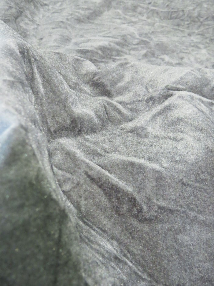 Crush Flocking Upholstery Velour Velvet Fabric / Gray / Sold By The Yard - 0
