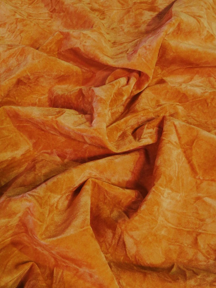 Crush Flocking Upholstery Velour Velvet Fabric / Orange / Sold By The Yard