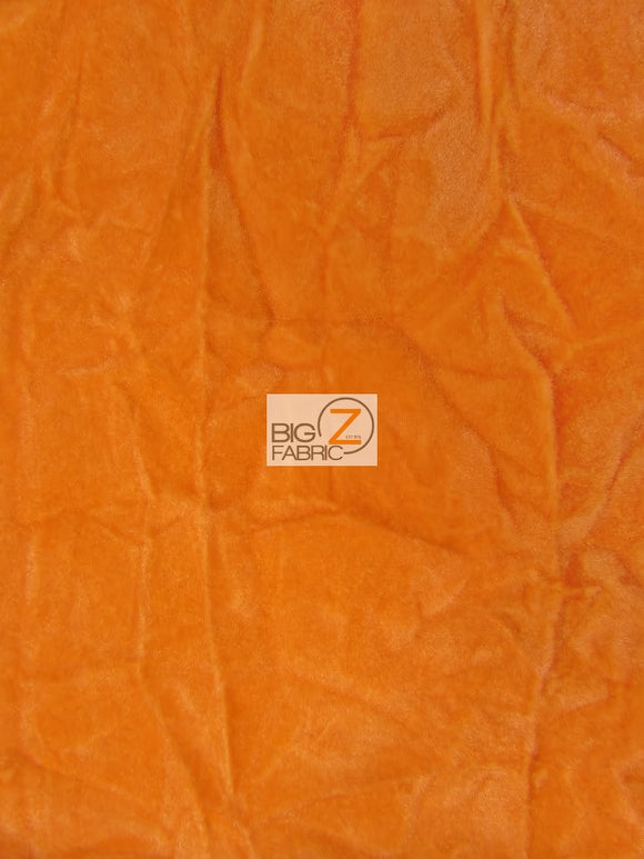 Crushed Flocking Upholstery Velvet Fabric / Orange / 40 Yard Roll