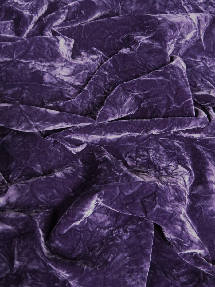 Crush Flocking Upholstery Velour Velvet Fabric / Purple / Sold By The Yard