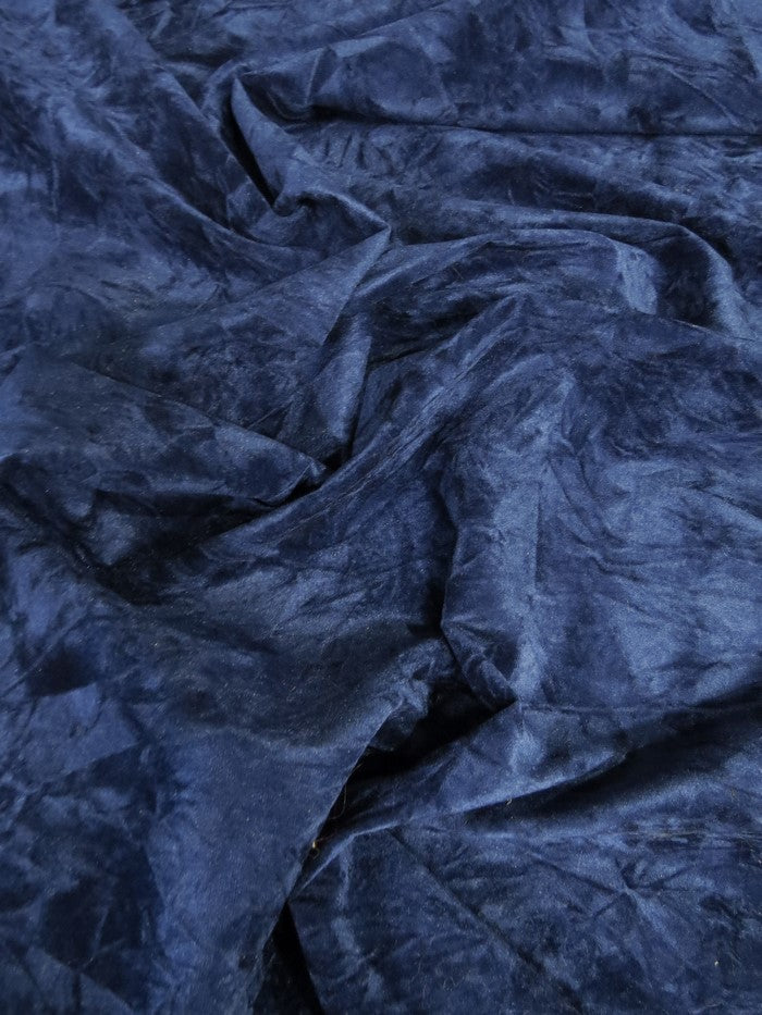 Crush Flocking Upholstery Velour Velvet Fabric / Royal Blue / Sold By The Yard