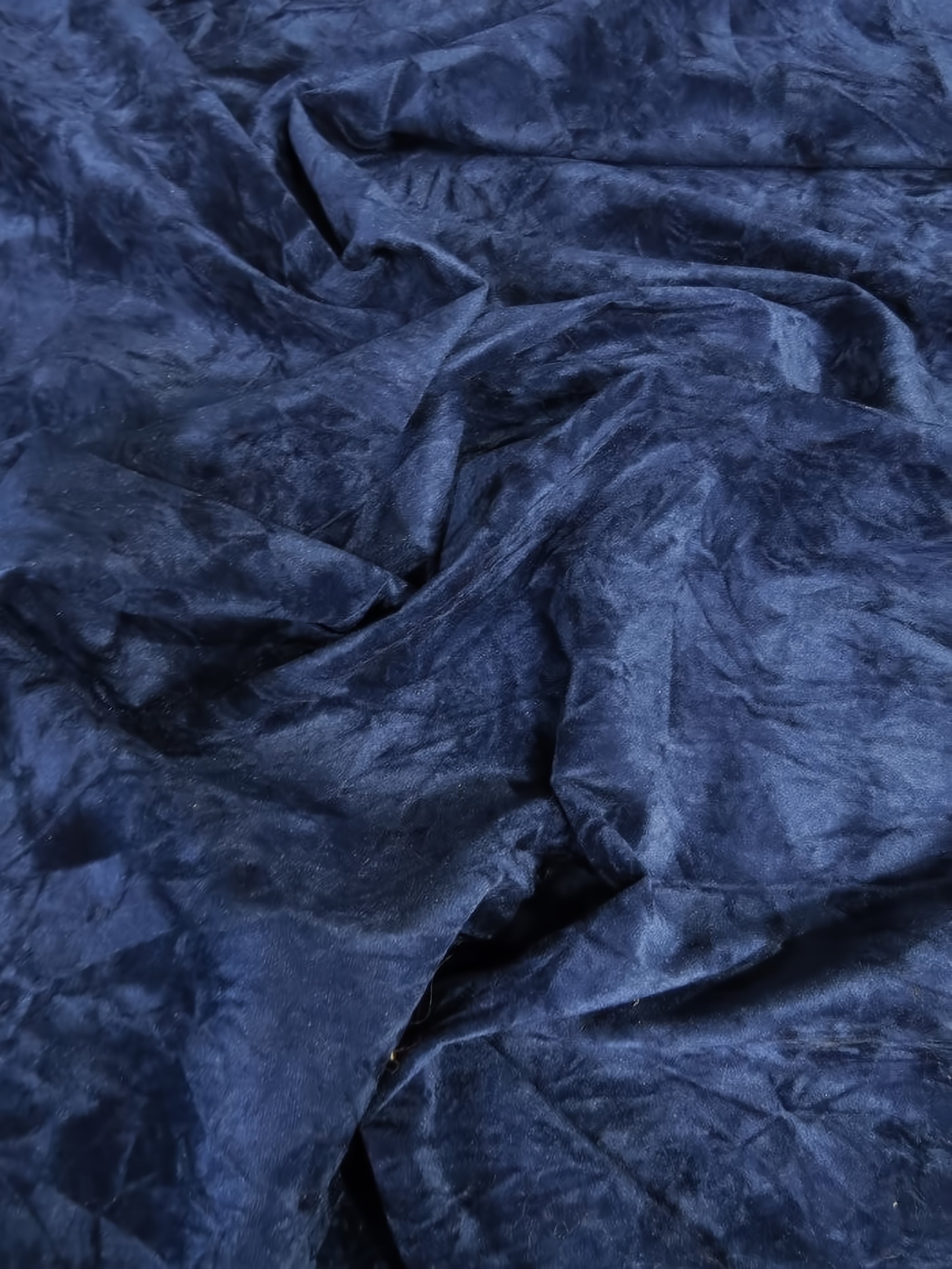 Crush Flocking Upholstery Velour Velvet Fabric / Royal Blue / Sold By The Yard