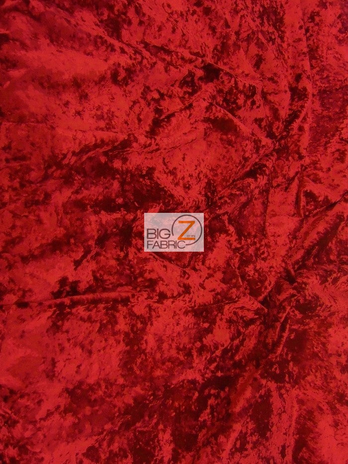 Crushed Flocking Upholstery Velvet Fabric / Red / 40 Yard Roll