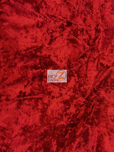 Crushed Flocking Upholstery Velvet Fabric / Red / 50 Yard Roll