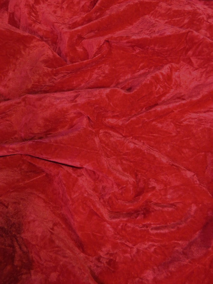 Crush Flocking Upholstery Velour Velvet Fabric / Red / Sold By The Yard