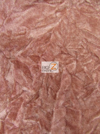 Crushed Flocking Upholstery Velvet Fabric / Rust / 50 Yard Roll