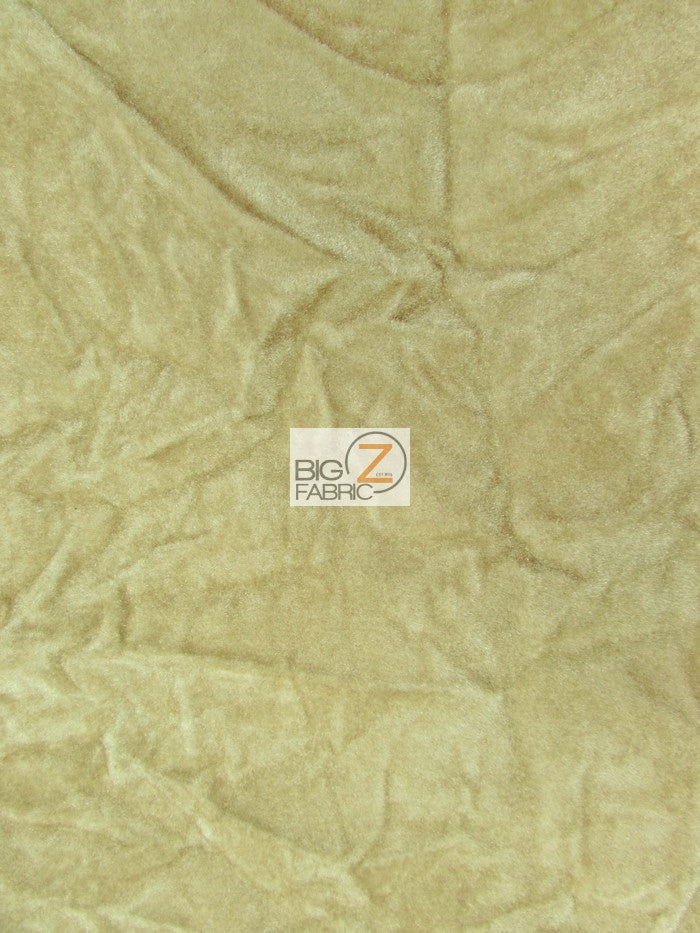 Crushed Flocking Upholstery Velvet Fabric / Tan / 40 Yard Roll