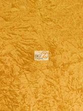 Crushed Flocking Upholstery Velvet Fabric / Yellow / 50 Yard Roll