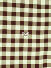 Checkered Gingham Poly Cotton Printed Fabric / Sold By The Yard