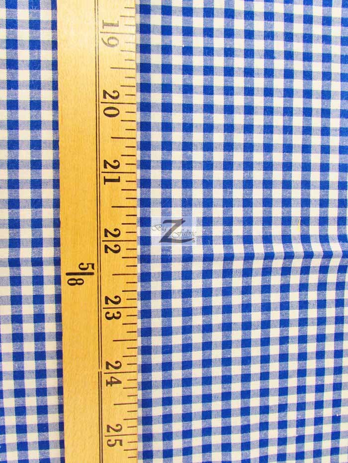 Mini Checkered Gingham Poly Cotton Printed Fabric / Brown / Sold By The Yard