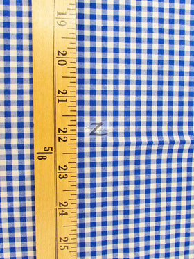 Mini Checkered Gingham Poly Cotton Printed Fabric / Brown / Sold By The Yard - 0