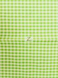 Mini Checkered Gingham Poly Cotton Printed Fabric / Lime Green / Sold By The Yard
