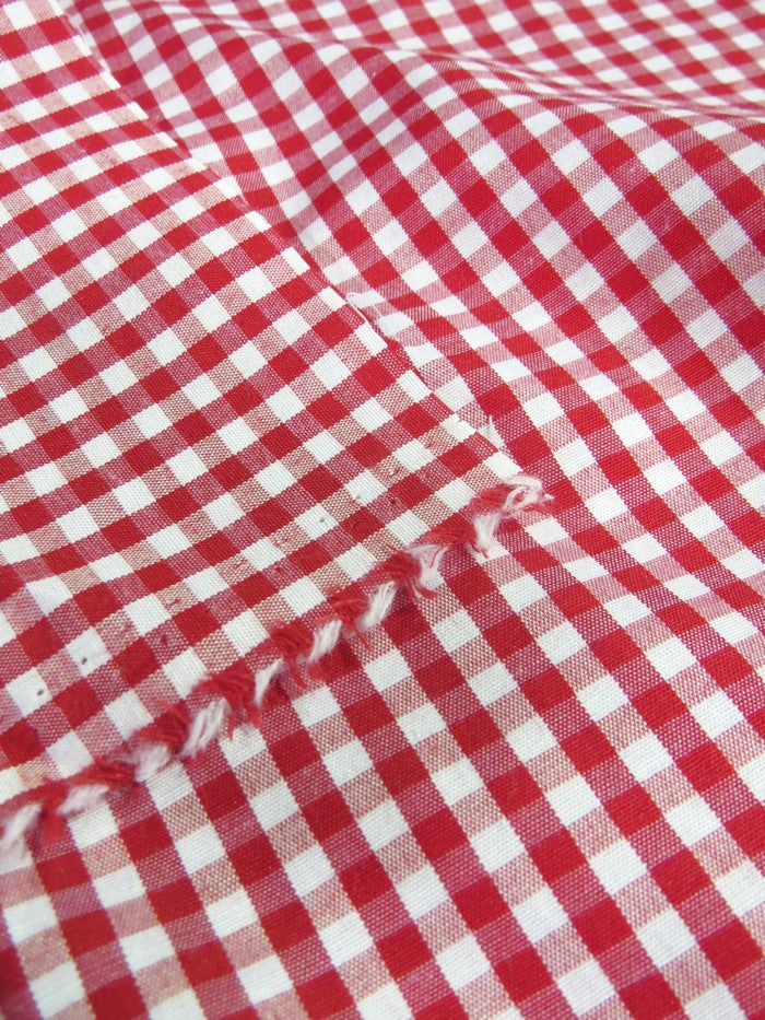 Mini Checkered Gingham Poly Cotton Printed Fabric / Pink / Sold By The Yard