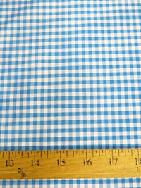 Mini Checkered Gingham Poly Cotton Printed Fabric / Sold By The Yard